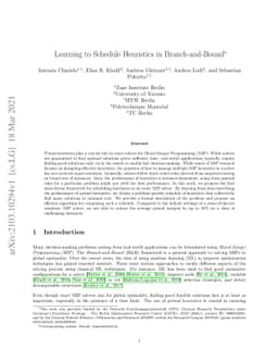 Learning to Schedule Heuristics in Branch-and-Bound