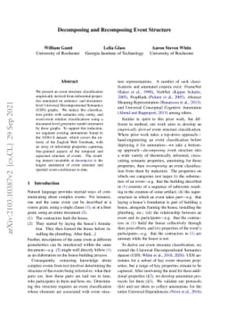 Decomposing and Recomposing Event Structure