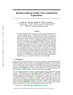 Refining Language Models with Compositional Explanations