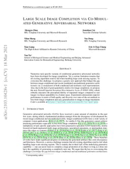 Large Scale Image Completion via Co-Modulated Generative Adversarial
  Networks