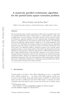 A massively parallel evolutionary algorithm for the partial Latin square
  extension problem