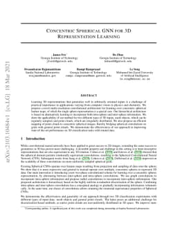 Concentric Spherical GNN for 3D Representation Learning