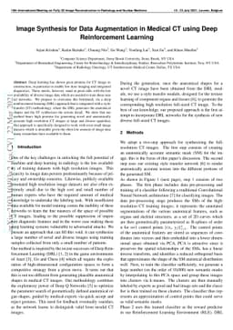Image Synthesis for Data Augmentation in Medical CT using Deep
  Reinforcement Learning