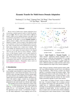 Dynamic Transfer for Multi-Source Domain Adaptation