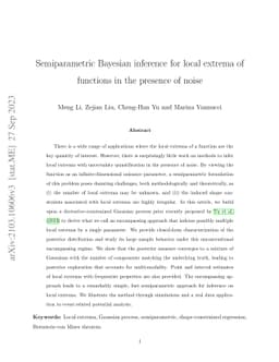 Semiparametric Bayesian Inference for Local Extrema of Functions in the
  Presence of Noise