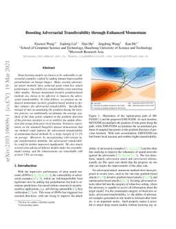 Boosting Adversarial Transferability through Enhanced Momentum