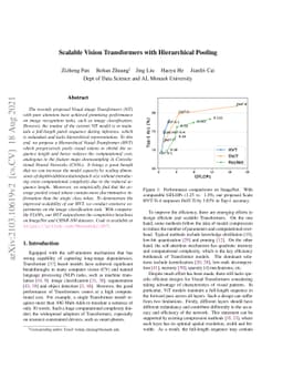 Scalable Vision Transformers with Hierarchical Pooling