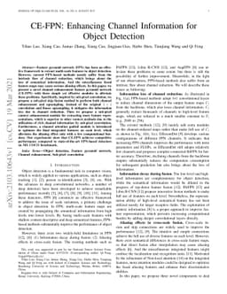 CE-FPN: Enhancing Channel Information for Object Detection