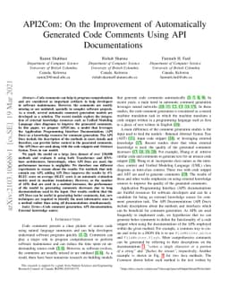 API2Com: On the Improvement of Automatically Generated Code Comments
  Using API Documentations