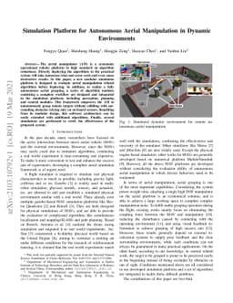 Simulation Platform for Autonomous Aerial Manipulation in Dynamic
  Environments