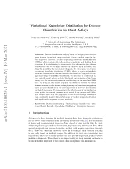 Variational Knowledge Distillation for Disease Classification in Chest
  X-Rays