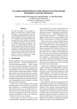 Leveraging Unlabeled Data for Entity-Relation Extraction through
  Probabilistic Constraint Satisfaction