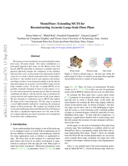 MonteFloor: Extending MCTS for Reconstructing Accurate Large-Scale Floor
  Plans