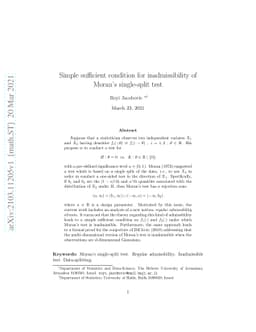 Simple sufficient condition for inadmissibility of Moran's single-split
  test