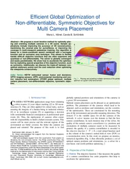 Efficient Global Optimization of Non-differentiable, Symmetric
  Objectives for Multi Camera Placement