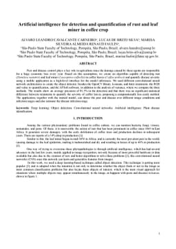 Artificial intelligence for detection and quantification of rust and
  leaf miner in coffee crop