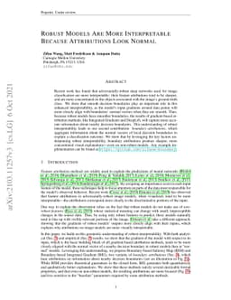 Robust Models Are More Interpretable Because Attributions Look Normal