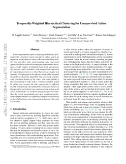 Temporally-Weighted Hierarchical Clustering for Unsupervised Action
  Segmentation