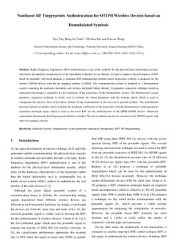 Nonlinear RF Fingerprints Authentication for OFDM Wireless Devices based
  on Demodulated Symbols