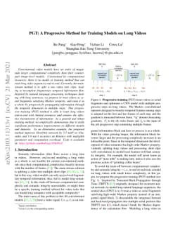 PGT: A Progressive Method for Training Models on Long Videos