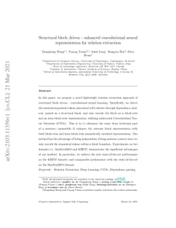 Structural block driven - enhanced convolutional neural representation
  for relation extraction