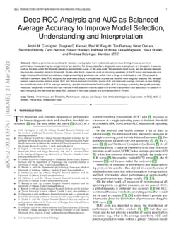 Deep ROC Analysis and AUC as Balanced Average Accuracy to Improve Model
  Selection, Understanding and Interpretation
