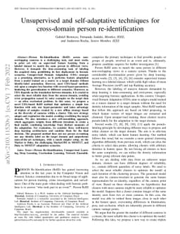 Unsupervised and self-adaptative techniques for cross-domain person
  re-identification
