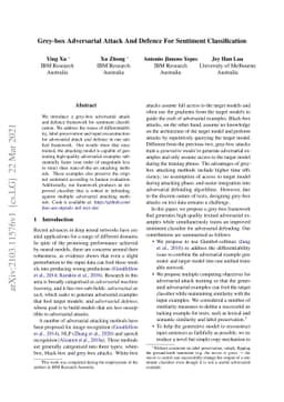 Grey-box Adversarial Attack And Defence For Sentiment Classification