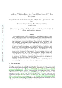 ast2vec: Utilizing Recursive Neural Encodings of Python Programs