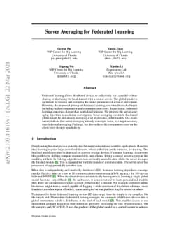 Server Averaging for Federated Learning