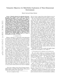 Volumetric Objectives for Multi-Robot Exploration of Three-Dimensional
  Environments