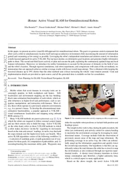 iRotate: Active Visual SLAM for Omnidirectional Robots