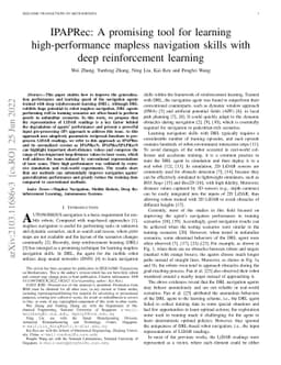 IPAPRec: A promising tool for learning high-performance mapless
  navigation skills with deep reinforcement learning