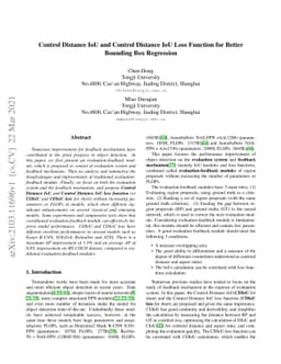 Control Distance IoU and Control Distance IoU Loss Function for Better
  Bounding Box Regression