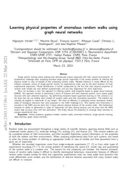 Learning physical properties of anomalous random walks using graph
  neural networks