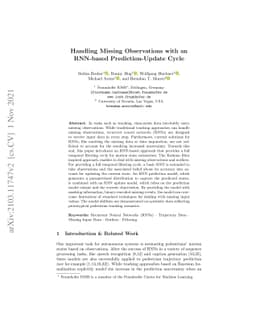 Handling Missing Observations with an RNN-based Prediction-Update Cycle