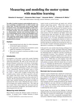 Measuring and modeling the motor system with machine learning
