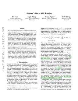 Simpson's Bias in NLP Training