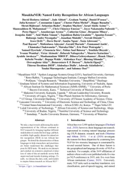 MasakhaNER: Named Entity Recognition for African Languages