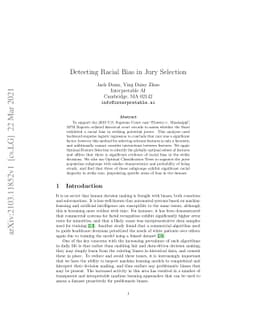 Detecting Racial Bias in Jury Selection