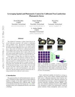 Leveraging Spatial and Photometric Context for Calibrated Non-Lambertian
  Photometric Stereo