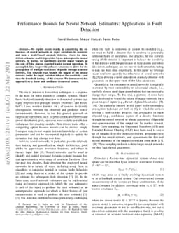 Performance Bounds for Neural Network Estimators: Applications in Fault
  Detection