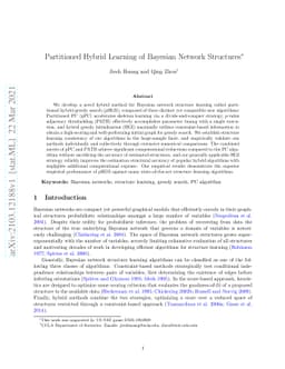 Partitioned hybrid learning of Bayesian network structures