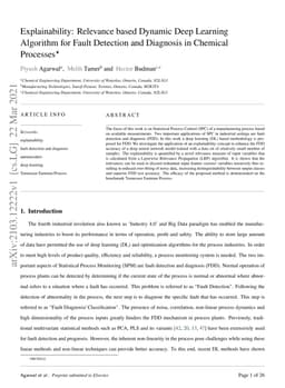 Explainability: Relevance based Dynamic Deep Learning Algorithm for
  Fault Detection and Diagnosis in Chemical Processes