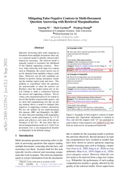 Mitigating False-Negative Contexts in Multi-document Question Answering
  with Retrieval Marginalization