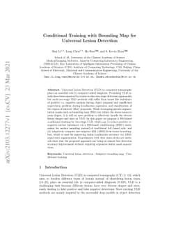 Conditional Training with Bounding Map for Universal Lesion Detection