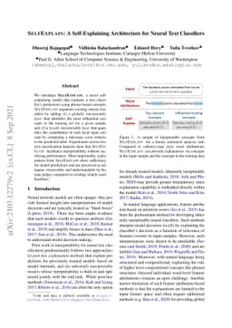 SelfExplain: A Self-Explaining Architecture for Neural Text Classifiers
