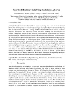 Security of Healthcare Data Using Blockchains: A Survey