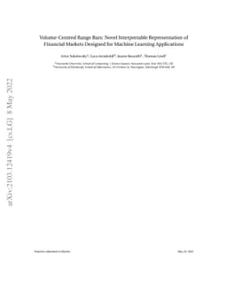 Volume-Centred Range Bars: Novel Interpretable Representation of
  Financial Markets Designed for Machine Learning Applications