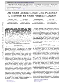 Are Neural Language Models Good Plagiarists? A Benchmark for Neural
  Paraphrase Detection